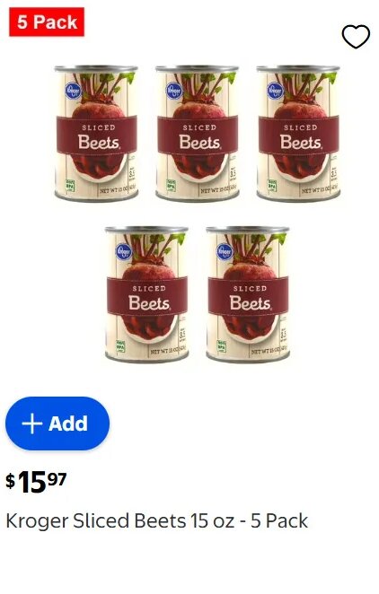 Kroger Sliced Beets