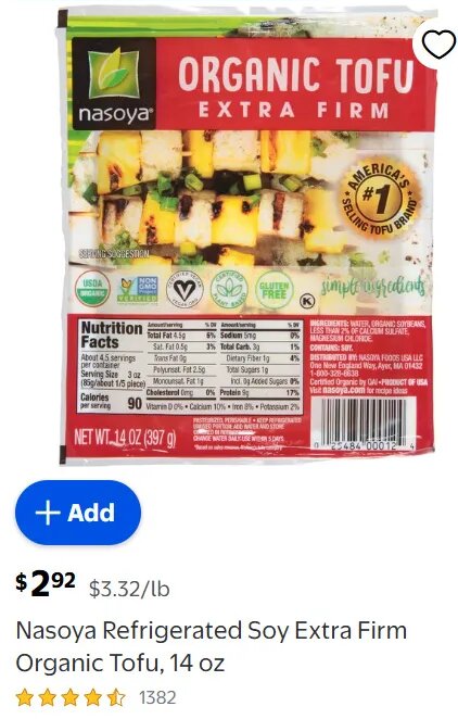 Nasoya Refrigerated Soy Extra Firm Organic Tofu