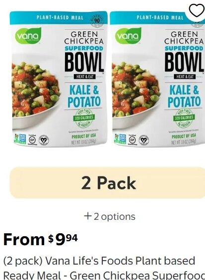 Vana Life's Foods Plant based Ready Meal - Green Chickpea Superfood Bowl