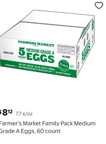 Farmer's Market Family Pack Medium Grade A Eggs at Walmart