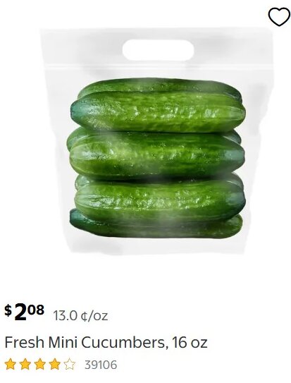 Fresh Mini Cucumbers