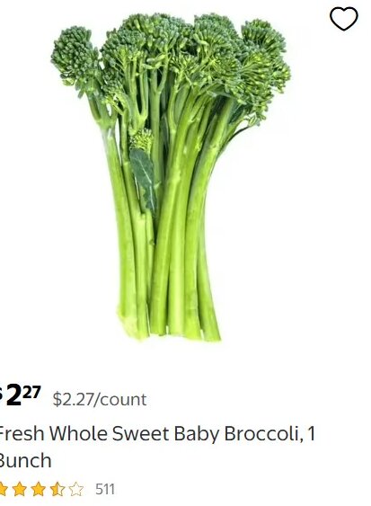Fresh Whole Sweet Baby Broccoli