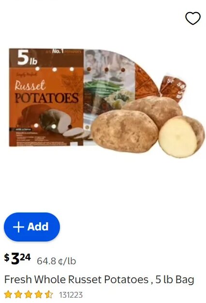 Fresh Whole Russet Potatoes