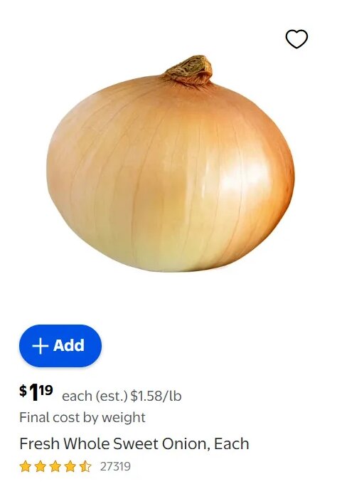 Fresh Whole Sweet Onion, Each