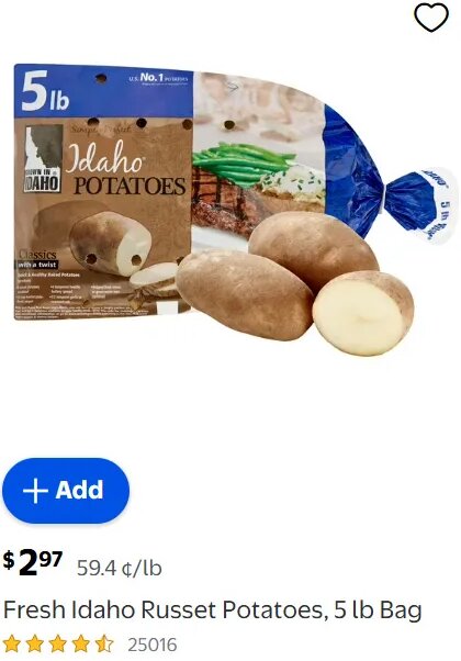 Fresh Idaho Russet Potatoes