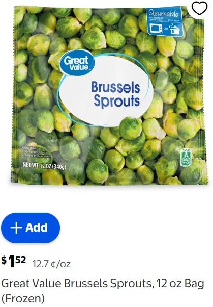 Great Value Brussels Sprouts