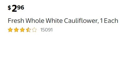 Fresh Whole White Cauliflower, 1 Each