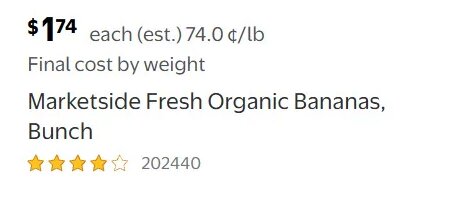 Marketside Fresh Organic Bananas, Bunch