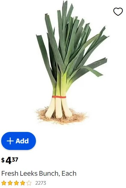 Fresh Leeks Bunch, Each