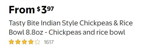 Tasty Bite Indian Style Chickpeas & Rice Bowl 8.8oz - Chickpeas and rice bowl at Walmart