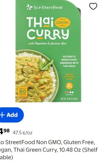 Silo StreetFood Non GMO, Gluten Free, Vegan, Thai Green Curry, 10.48 Oz (Shelf Stable)