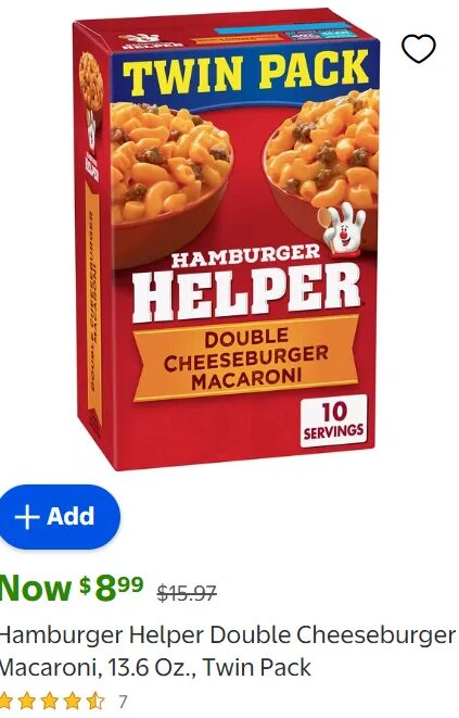 Hamburger Helper Double Cheeseburger Macaroni, 13.6 Oz., Twin Pack at Walmart