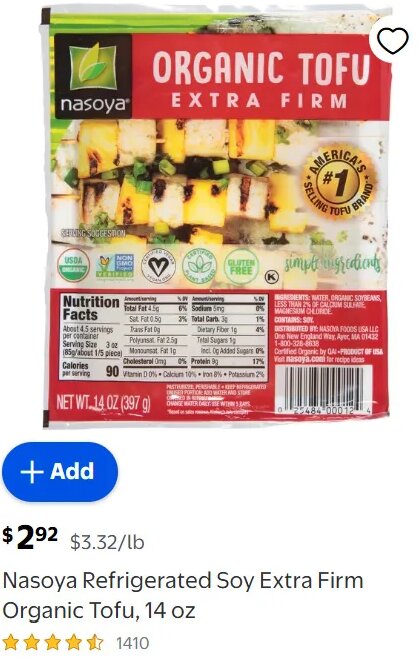 Nasoya Refrigerated Soy Extra Firm Organic Tofu