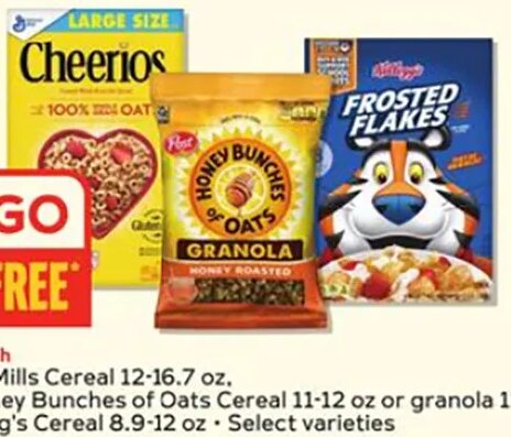 General Mills Cereal / Post Honey Bunches of Oats / Kellogg's Cereal