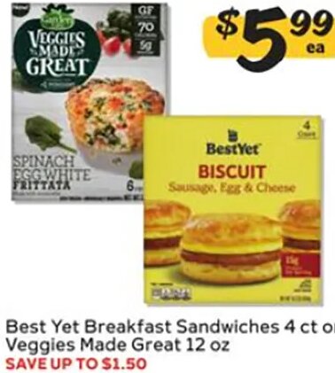 Best Yet Breakfast Sandwiches / Veggies Made Great