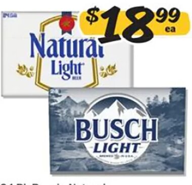 24 Pk Busch, Natural, Miller High Life or Icehouse at Winn-Dixie