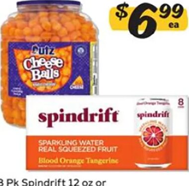 8 Pk Spindrift or Utz Snack Barrels