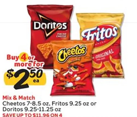 Cheetos, Fritos or Doritos