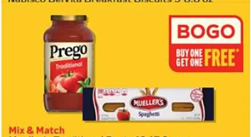 Prego Pasta Sauce or Mueller's Spaghetti