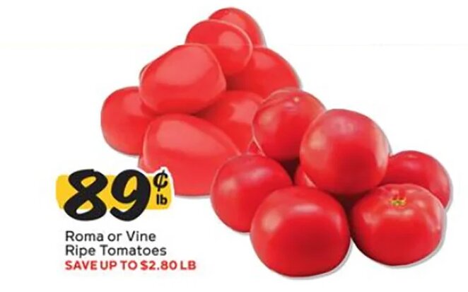 Roma or Vine Ripe Tomatoes