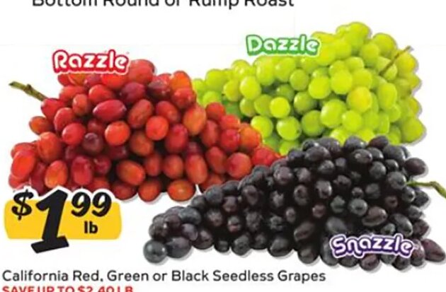 California Red, Green or Black Seedless Grapes