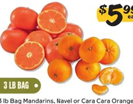 3 lb Bag Mandarins, Navel or Cara Cara Oranges at Winn-Dixie