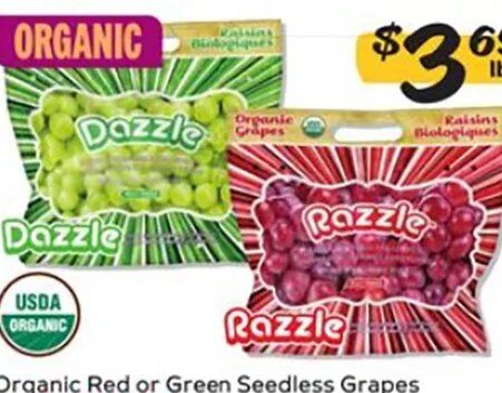 Organic Red or Green Seedless Grapes at Winn-Dixie