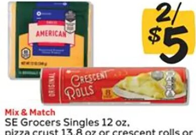 SE Grocers Singles, Pizza Crust, or Crescent Rolls at Winn-Dixie