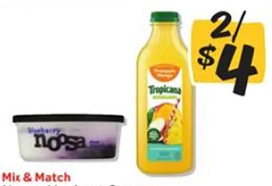 Noosa Yoghurt or Tropicana Premium Drinks