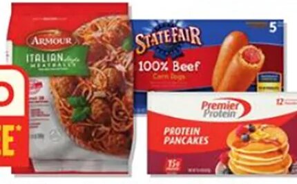 Armour Meatballs, State Fair Corn Dogs, Premier Protein Breakfast