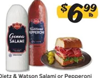 Dietz & Watson Salami or Pepperoni