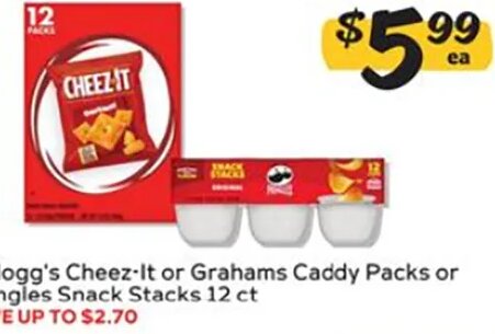 Kellogg's Cheez-It or Grahams Caddy Packs or Pringles Snack Stacks at Winn-Dixie