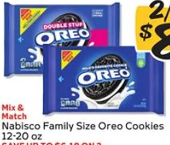 Nabisco Family Size Oreo Cookies 12-20 oz at Winn-Dixie