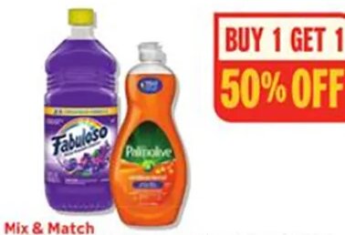 Ajax or Palmolive Dishwashing Liquid or Fabuloso Cleaner
