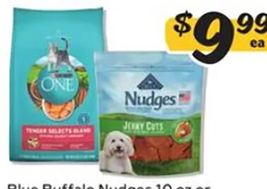 Blue Buffalo Nudges or Purina One Cat Food at Winn-Dixie