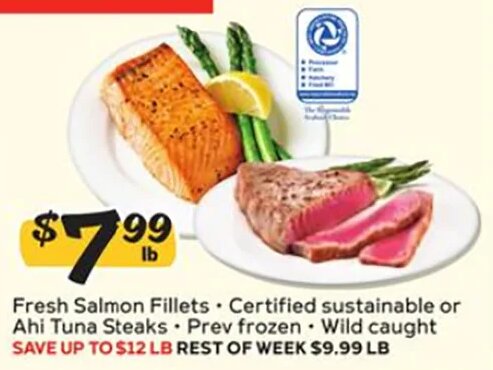 Fresh Salmon Fillets or Ahi Tuna Steaks at Winn-Dixie