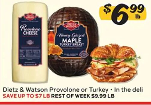 Dietz & Watson Provolone or Turkey at Winn-Dixie