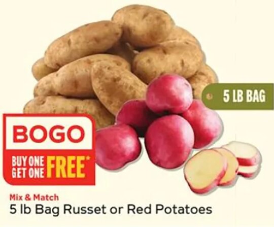 5 lb Bag Russet or Red Potatoes