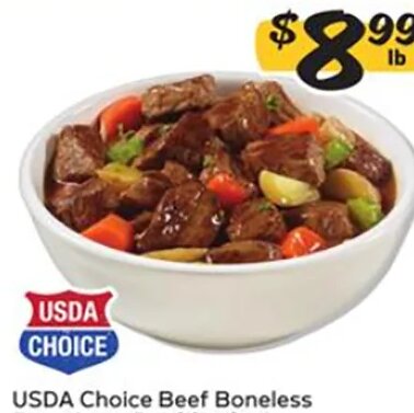 USDA Choice Beef Boneless Extra Lean Beef for Stew