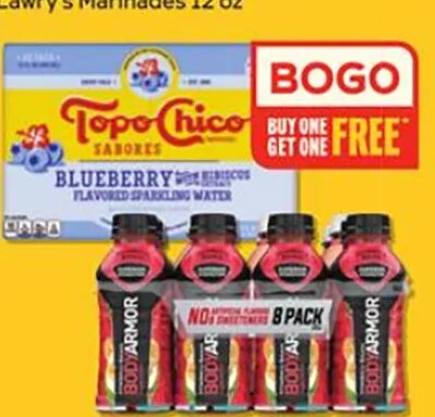 6 Pk BODYARMOR 16 oz, 8 Pk Topo Chico Sabores or BODYARMOR 12 oz