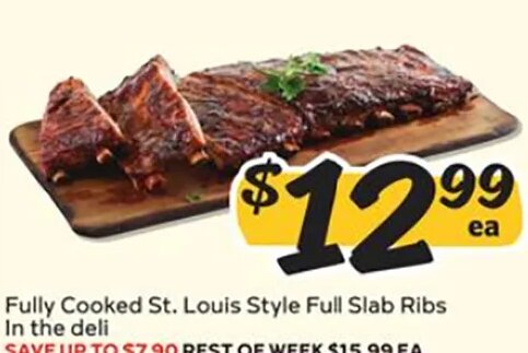 Fully Cooked St. Louis Style Full Slab Ribs at Winn-Dixie