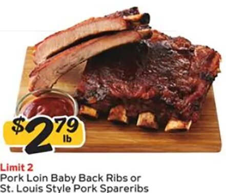 Pork Loin Baby Back Ribs or St. Louis Style Pork Spareribs