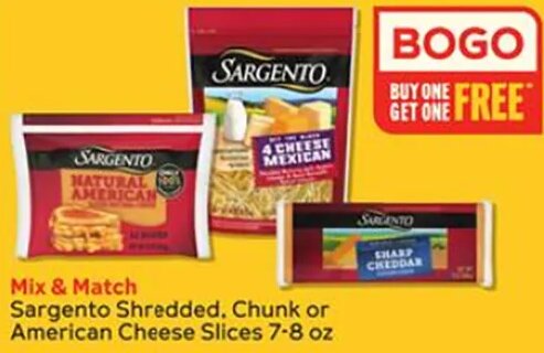 Sargento Shredded, Chunk or American Cheese Slices 7-8 oz