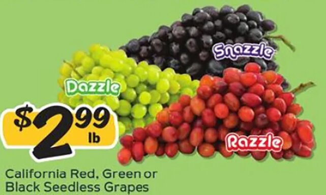 California Red, Green or Black Seedless Grapes
