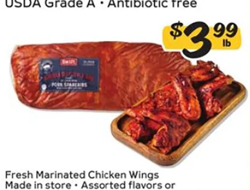 Fresh Marinated Chicken Wings / St. Louis Dry Rub Ribs at Winn-Dixie