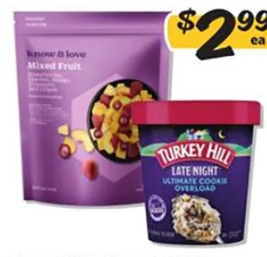 Turkey Hill Ice Cream or Know & Love Frozen Fruit at Winn-Dixie