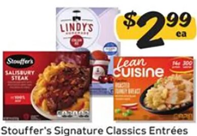Stouffer's Signature Classics Entrées, Lean Cuisine Assorted Entrées, Lindy's Italian Ice at Winn-Dixie
