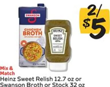 Heinz Sweet Relish / Swanson Broth or Stock at Winn-Dixie