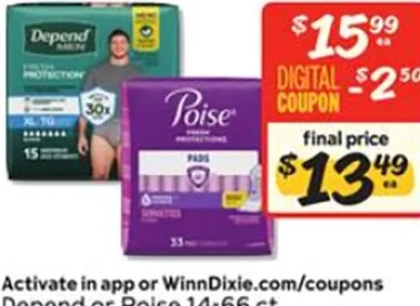 Depend or Poise 14-66 ct
