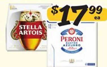 12 Pk Peroni, Blue Moon or Stella Artois 11-12 oz at Winn-Dixie
